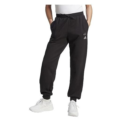 adidas w bluv q3 ft pt pantalone, nero/bianco, m donna