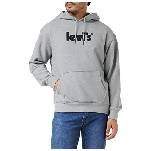 Levi's relaxed graphic sweatshirt, felpa con cappuccio uomo, poster dress blues, l