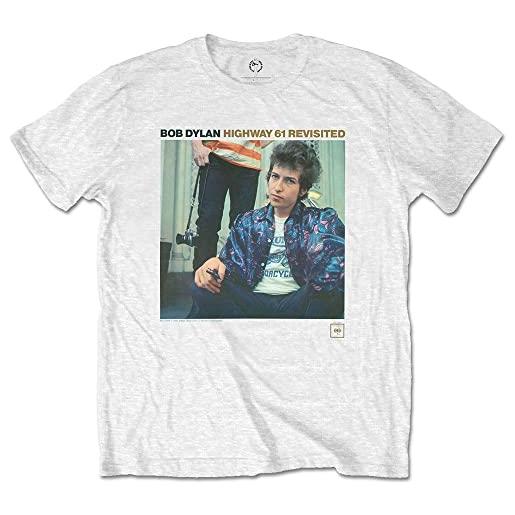 Bob Dylan dylts18mw01 t-shirt, bianco, s unisex-adulto
