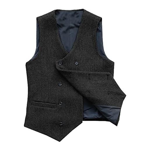 Gilet Uomo Evoga Elegante Slim Fit Con Cravatta Abbinata - Panciotto Smamicato Casual