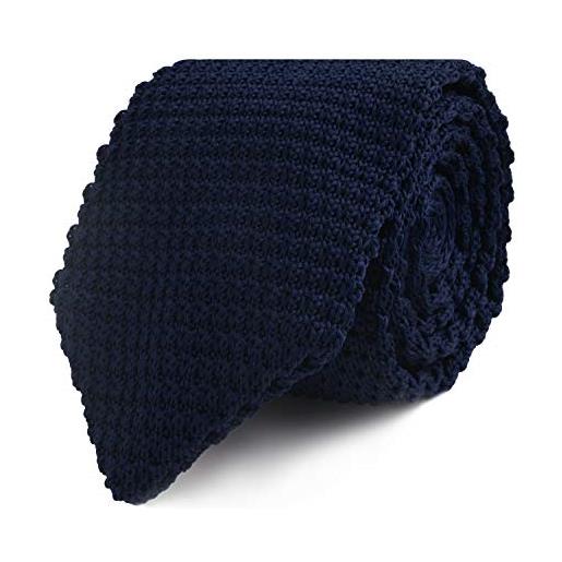 AUSCUFFLINKS cravatta sottile di maglia blu scuro | 5 anni di garanzia | regali per uomini | accessori per testimoni di nozze | cravatte per matrimonio