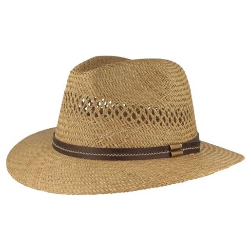 Hut Breiter breiter cappello da sole in paglia cappello estivo intrecciato a mano, 100% paglia - bogart leggero, flessibile, delicato sulla pelle e comodo - naturale 59