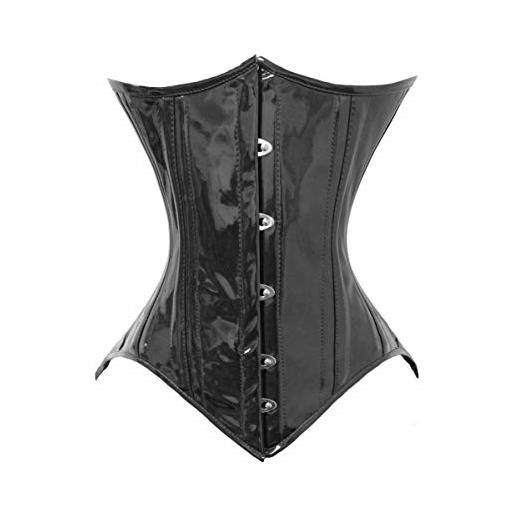 luvsecretlingerie 26 in acciaio donna annata allenamento in vita sottoseno pvc bustier corset corsetto #8033