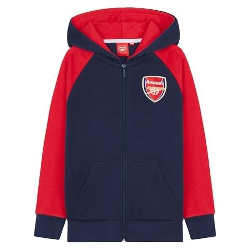Arsenal F.C. felpe con cappuccio per bambini e ragazzi, felpa zip con tasche, blu, taglia 7-14 anni (blu, 13-14 anni)