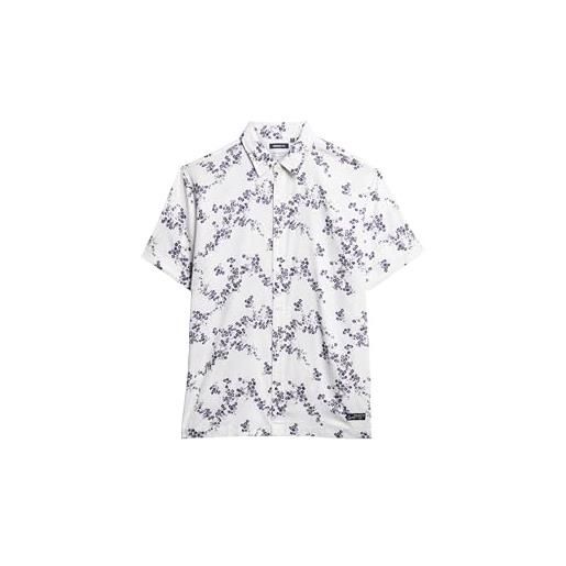 Superdry maglietta vintage hawaiana camicia button-down, optic blossom, m uomo