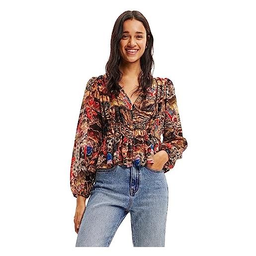 Desigual blus_tapestry-lac blouse, marrone, s donna
