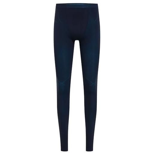 Odlo bl bottom long fundamentals performance warm leggings, dark sapphire-blue jewel, s uomo
