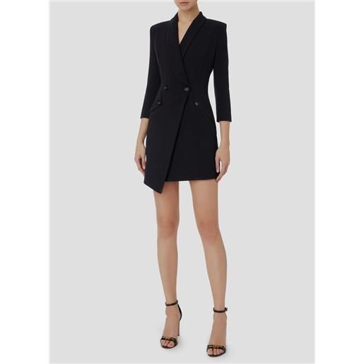 ELISABETTA FRANCHI abito robe manteau in crêpe stretch asimmetrico donna