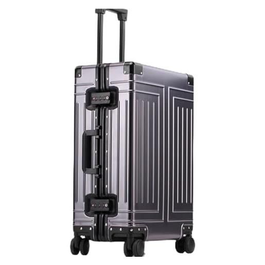 ALLC valigia valigia trolley in lega di alluminio e magnesio valigia universale in metallo valigia portatile tutta in alluminio valigia per viaggi d'affari (color: d, size: 24in)
