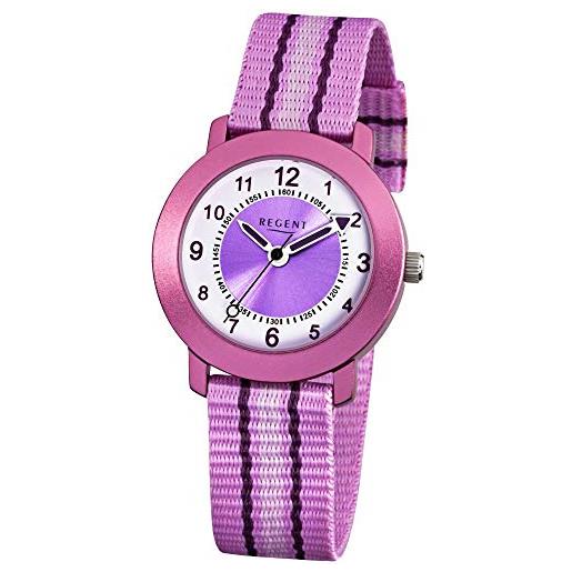 Regent 12400211 - orologio, cinturino in tessuto, colore: rosa