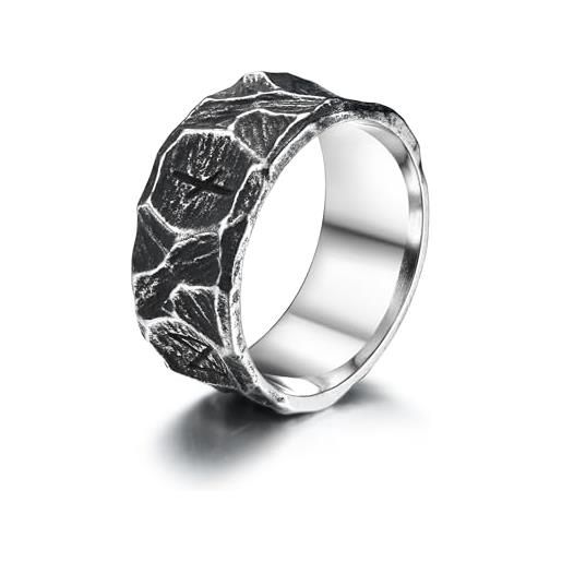 GTHIC anelli vichinghi in acciaio inossidabile per uomini e donne punk anello a fascia vintage rune nordiche amuleto anello gioielli regalo per coppia, taglia 7