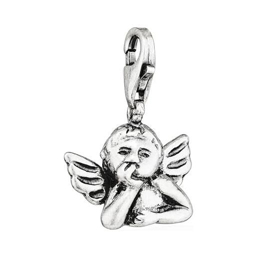 NKlaus ciondolo angelo custode argento 925 antico 14x14mm argento ciondolo amuleto 15159