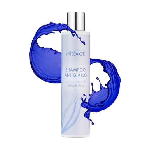 MIXAGE shampoo professionale antigiallo per capelli biondi grigi, decolorati, shampoo capelli colorati, idea regalo donna e uomo, tonalizzante per biondi freddi
