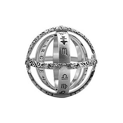 Jacklin- F anello unisex in argento sterling 925 anello con sfera a sfera astronomica gioielli anello espandibile creativo in 3d con dita cosmiche coppia gioielli amante regali