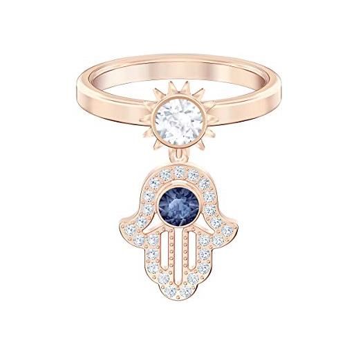 Swarovski anello da donna con motivo symbolic, azzurro, placcato oro rosa