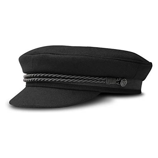 fiebig berretto elbsegler per uomo e donna | cappello da capitano di linea classica | cappello da marinaio tradizionale | berretto con visiera, cordoncino e bottoni di ancoraggio (56-m, blu)