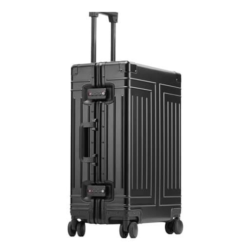 ALLC valigia valigia trolley in lega di alluminio e magnesio valigia universale in metallo valigia portatile tutta in alluminio valigia per viaggi d'affari (color: b, size: 24in)
