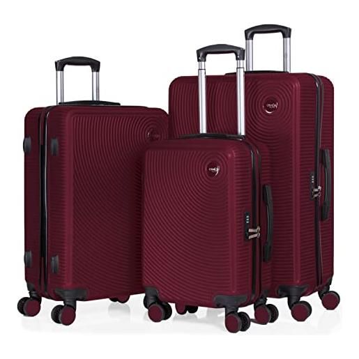CABIN GO 5513 - set di 3 valigie - bagaglio a mano da 55 cm, valigia media da 65 cm, valigia grande da 76 cm, in abs rigido
