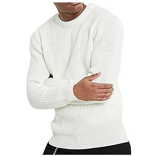 Kobilee maglioni uomo pesante invernale cotone maglione casual girocollo felpata sweater pullover elegante caldo lana maglia termica dolcevita slim fit manica lunga