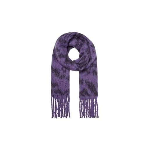 Vero moda set regalo sciarpa bicolore, morbida con frange e cappello tinta unita. Viola viola/nero