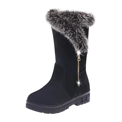 Kobilee doposci donna scarpe antiscivolo imbottiti snow boots inverno trekking impermeabili stivaletti invernali comode foderato neve scarponi stivali da neve caldo all'aperto
