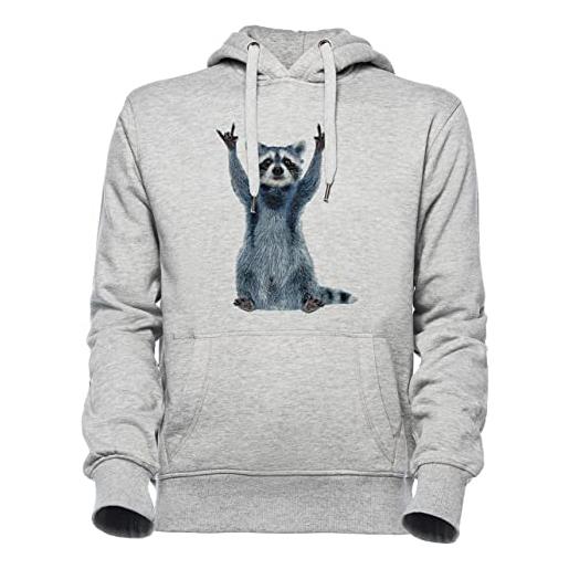 Luxogo raccoon shirt-cool nature raccoon tee cute raccoon unisex grigio felpa con cappuccio uomo donna unisex grey hoodie men's women's