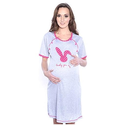 Mija Arts mija, camicia da notte 2 in 1, bella camicia da notte per allattamento e premaman 2064 colore: rosa. L