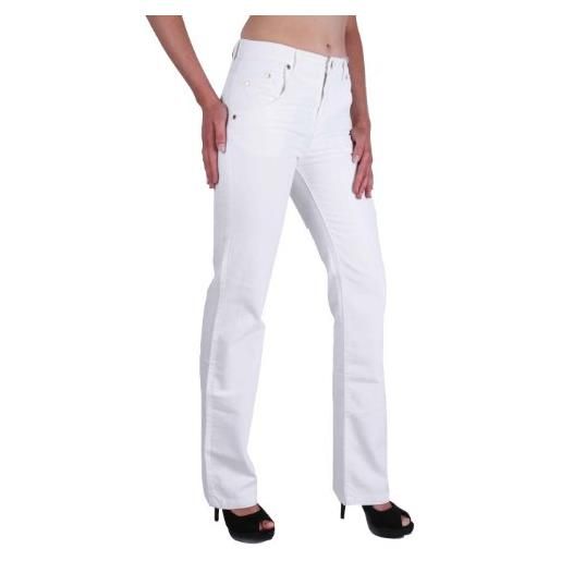 Versace vjc jeans pantaloni donna v/regolare (28w / 34l, bianco)