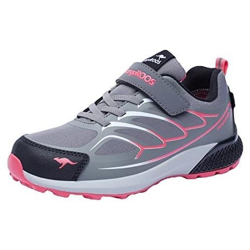 KangaROOS k-hk flow ev rtx, scarpe da ginnastica unisex-bambini, rosa grigio, 34 eu