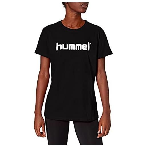 hummel logo hmlgo cotton maglietta, donna, blu (marino), xs
