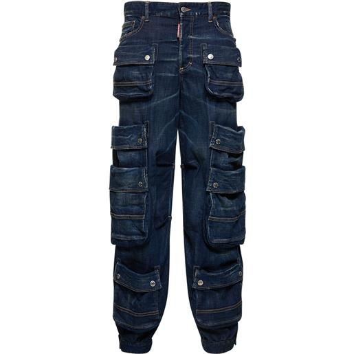 DSQUARED2 jeans cargo larghi vita bassa in denim