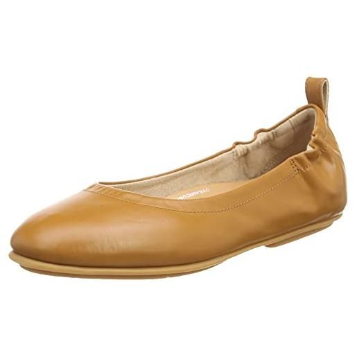 Fitflop allegro soft leather ballet pumps, ballerine donna, pietra, 37 eu