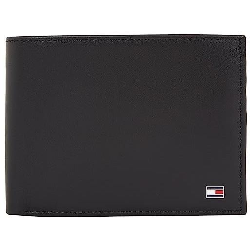 Tommy Hilfiger portafoglio uomo eton con scomparto monete, nero (black), taglia unica