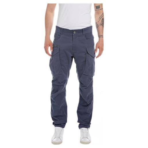 REPLAY m9873a joe comfort cotton twill, pantaloni uomo, aluminium 205, 32w / 30l