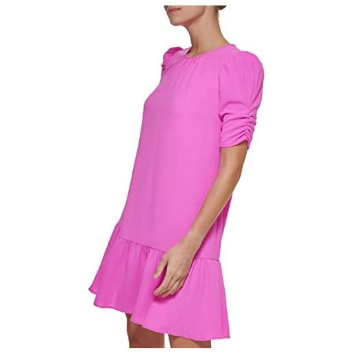 DKNY abito a trape vestito, rosa cosmico, 42 donna
