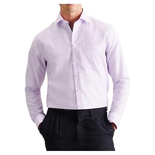 Seidensticker camicia a maniche lunghe regular fit maglietta, lilla, 45 uomo