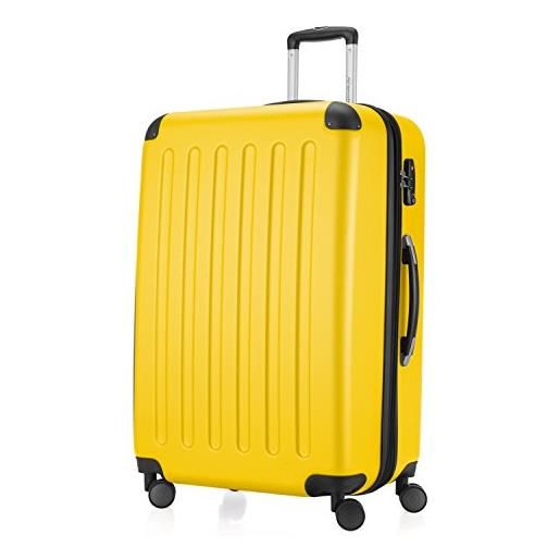 Hauptstadtkoffer - spree - valigia rigida, trolley espandibile, bagaglio con 4 ruote doppie, tsa, 75 cm, 119 litri, giallo