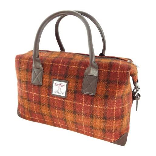 Glen Appin esk harris tweed borsa da viaggio per la notte lb1006, lb1006 (colore 117 marrone/arancione), borsa weekend