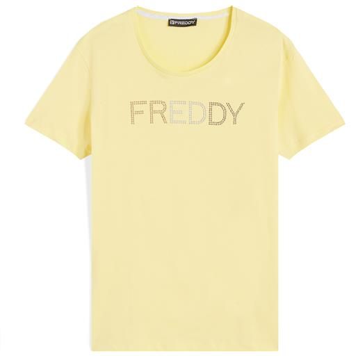 Freddy t-shirt in jersey con maxi logo composto da borchie metal