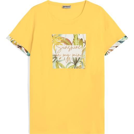 Freddy t-shirt da donna in jersey modal con grafiche tropical