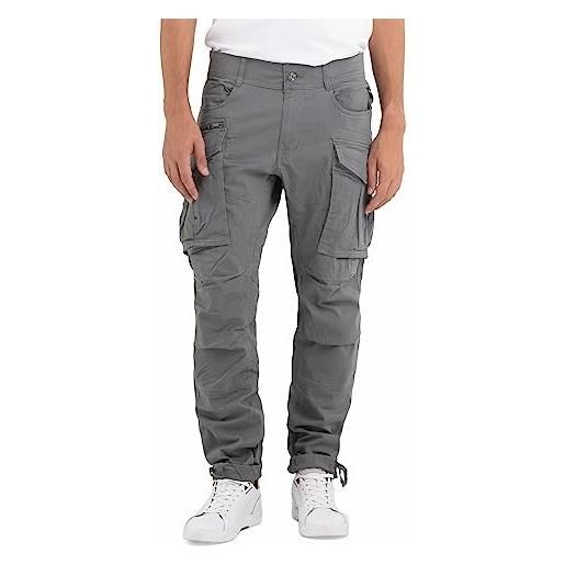 Replay joe pantaloni cargo da uomo vestibilità regolare realizzati in cotone comfort, nero (black 098), 32w / 32l