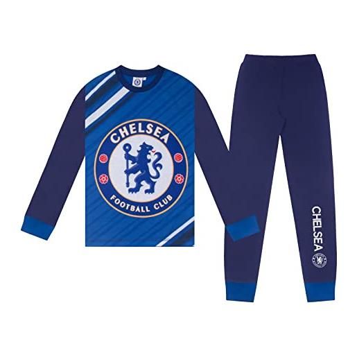 Chelsea FC pigiama lungo per ragazzi a sublimazione per bambini, regalo ufficiale, blu reale, 13-14 anni