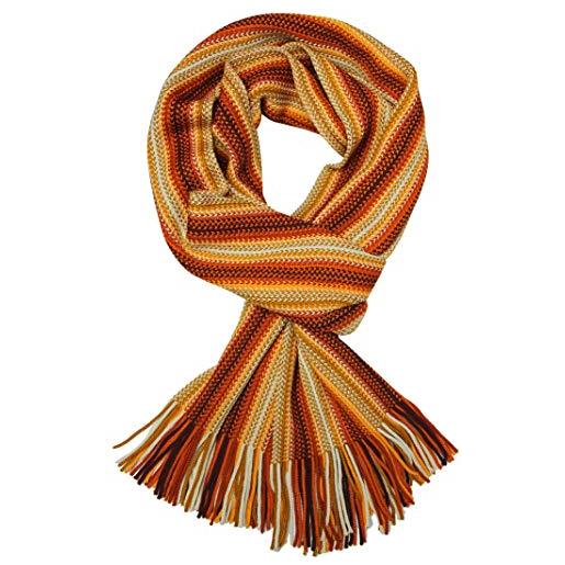 Rotfuchs sciarpa lavorata a maglia sciarpa da uomo calda e morbida lana unisex multicolore arancione