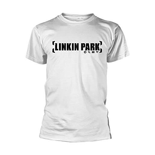 Linkin Park da uomo bracket logo t-shirt maglietta bianca