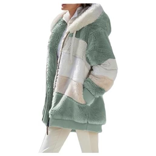 tinetill peluche giacca donna giacca con cappuccio giacca in pile felpa con cappuccio giacca invernale felpa con tasche con zip felpa con cappuccio moda caldo inverno