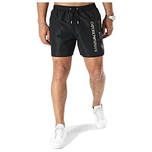 Emporio Armani ea7 beachwear uomo nero shorts mare con stampa logo 54