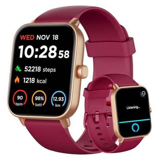 Gydom smartwatch donna, effettua/risposta chiamate, alexa integrato 1.8 orologio smartwatch fitness con contapassi, monitoraggio sonno/frequenza cardiaca/spo2, impermeabile ip68 per android ios