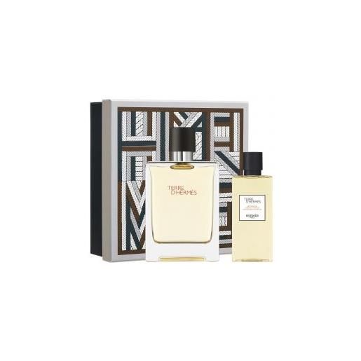 Hermes terre d'hermes parfum cofanetto 100 ml, gel doccia 80 ml