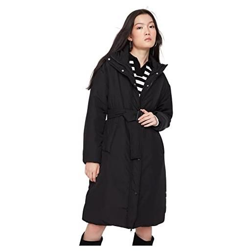 Trendyol giacca invernale normale con colletto in piedi cappotto, nero, s donna