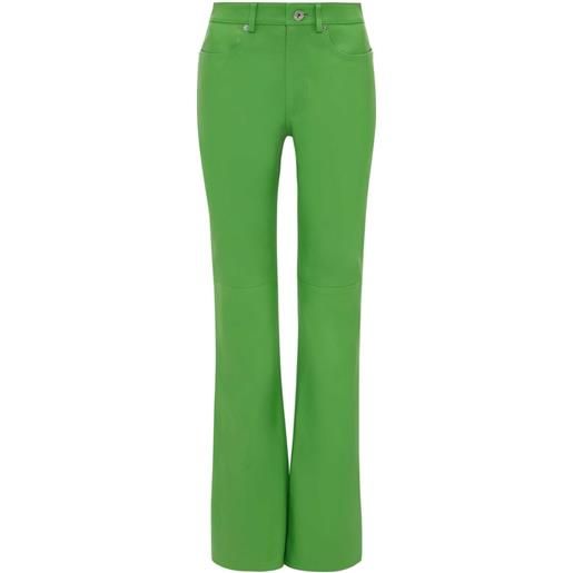 JW Anderson pantaloni svasati in pelle - verde